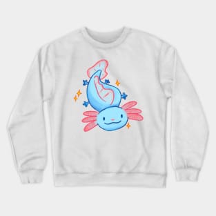 Blue and pink axolotl Sobre Alba Crewneck Sweatshirt